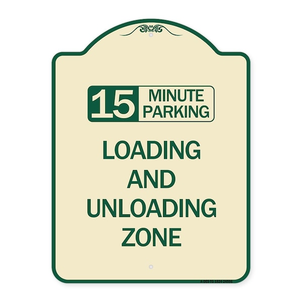 Signmission 15 Minute Parking Loading and Unloading Zone Heavy-Gauge Aluminum Sign, 24" x 18", TG-1824-24596 A-DES-TG-1824-24596 - main